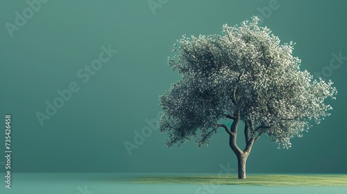 Green trees isolated on white background. Forest and foliage in summer. Row of trees and shrubs.