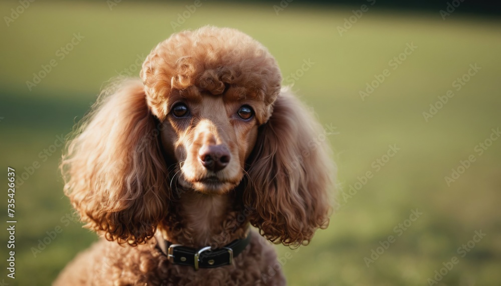 Poodle, dog at dawn, purebred dog in nature, happy dog, beautiful dog Poodle, dog at dawn, purebred dog in nature, happy dog, beautiful dog