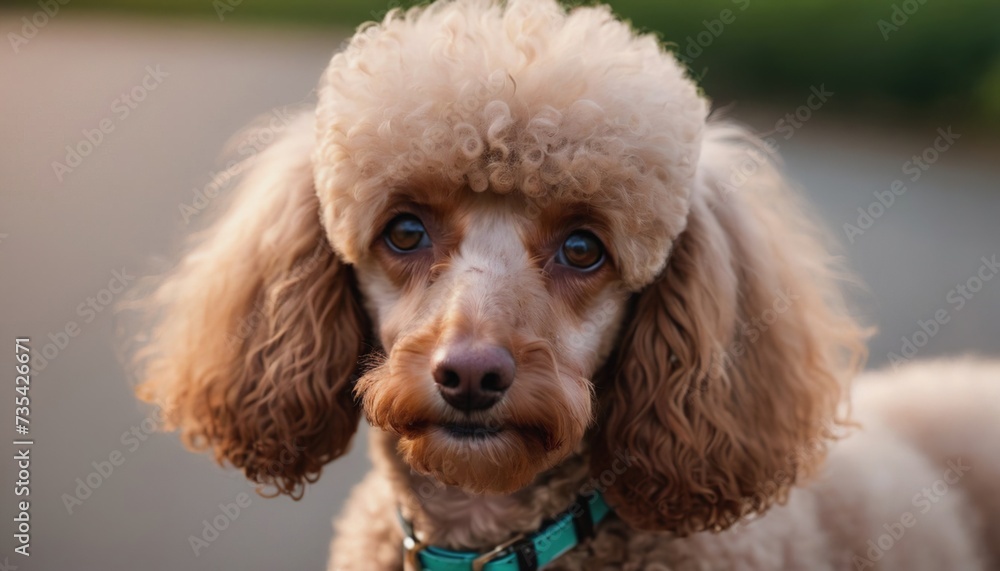 Poodle, dog at dawn, purebred dog in nature, happy dog, beautiful dog Poodle, dog at dawn, purebred dog in nature, happy dog, beautiful dog