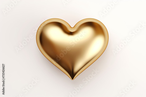 Gold Heart Shaped Object on White Background