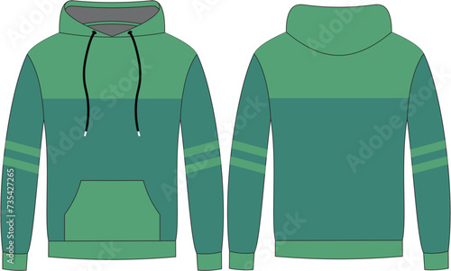 Vector illustration of Men Hoody Fully Editable Mockup