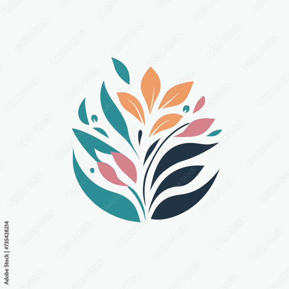 Floral logo on a white background  
