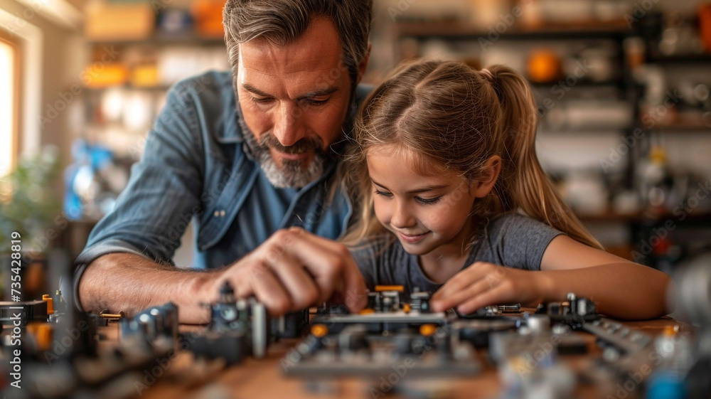 Family Robotics: Father and Daughter Creating a Robot Together