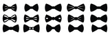 Bow tie silhouettes set, large pack of vector silhouette design, isolated white background
