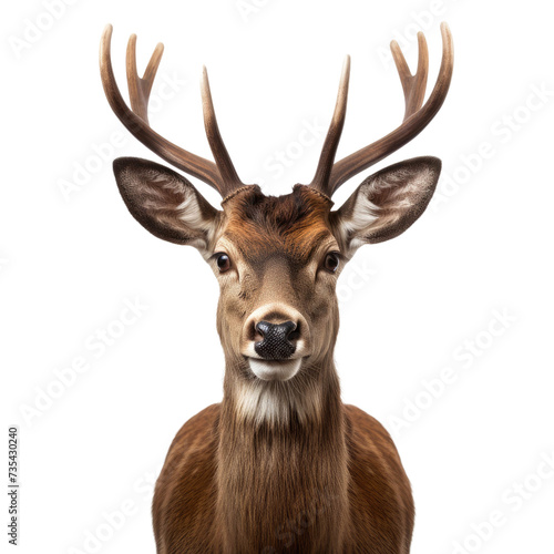 deer face shot isolated on transparent background