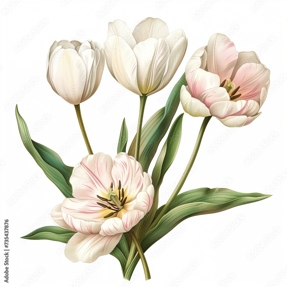 Fototapeta premium tulip illustrations in an old botany book