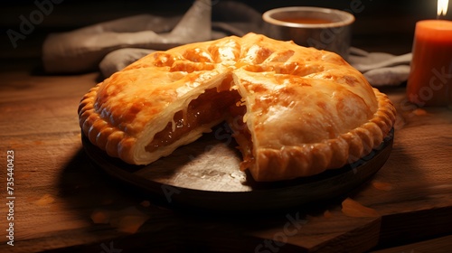 closed meat yeast pie 8k realistic