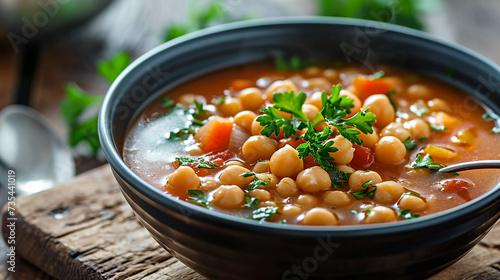 Greek Revithosoupa - Chickpea Soup Photo,