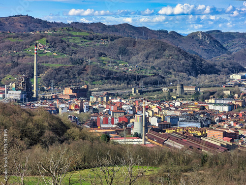 Langreo city, Nalon valley, Asturias, North Spain