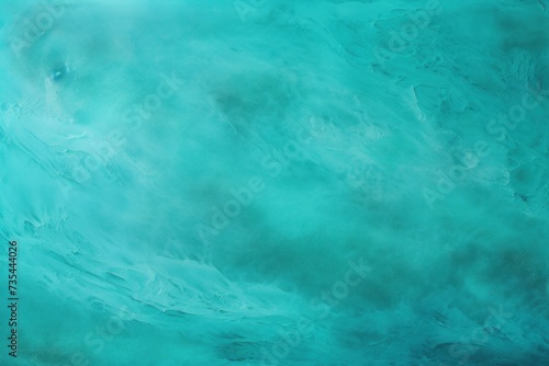 Abstract turquoise background with streaks of paint, brush marks, flowing texture reminiscent of ocean waters