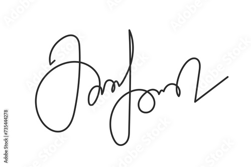 Vector Isolated hand drawn Fake autograph sample on a white background. Editable stroke Signature