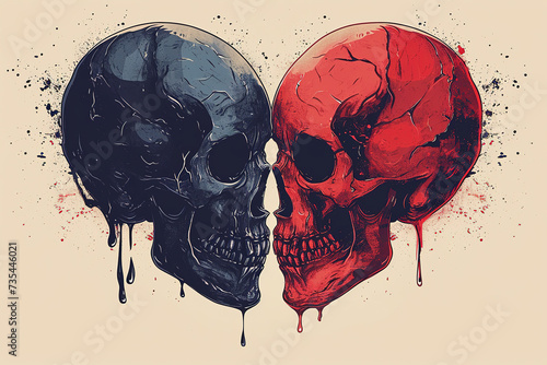 Heart skull mix card