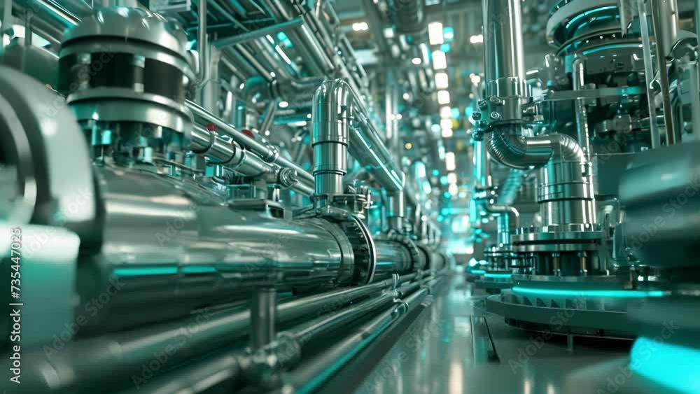 An array of tingedge technology and renewable energy sources line the walls of the microfactory promoting sustainability and efficient production. An array of tingedge technology and renewable energy sources line the walls of the microfactory promoting sustainability and efficient production.