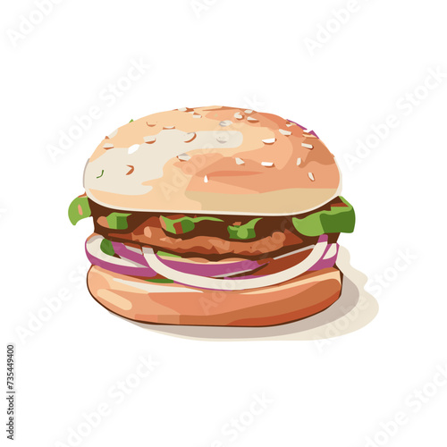 burger on a white background in retro style. vector element. tasty food. retro print. logo for the food industry