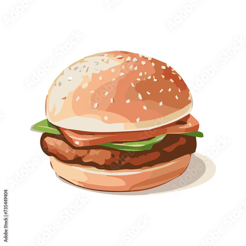 burger on a white background in retro style. vector element. tasty food. retro print. logo for the food industry