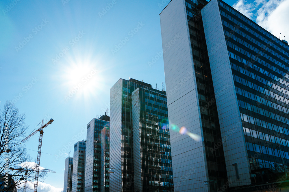 Fototapeta premium Low angle view of modern buildings