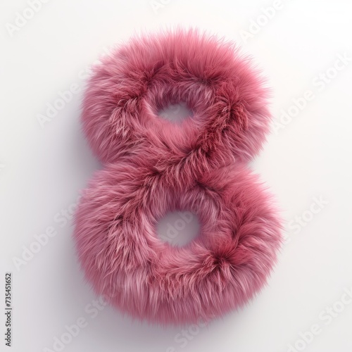 Pink Furry Animal with Short White Hair Generative AI