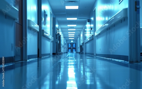 Medical Center Hallway Interior Generative AI