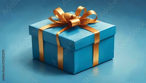 Blue gift boxes with horizontal orientation on blue dominated background ai-generated
