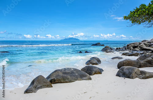 Vászonkép Beau Vallon, Island Mahe, Republic of Seychelles, Africa.