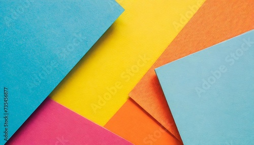 creative layout with colorful vivid papers abstract colors art background minimal concept flat lay