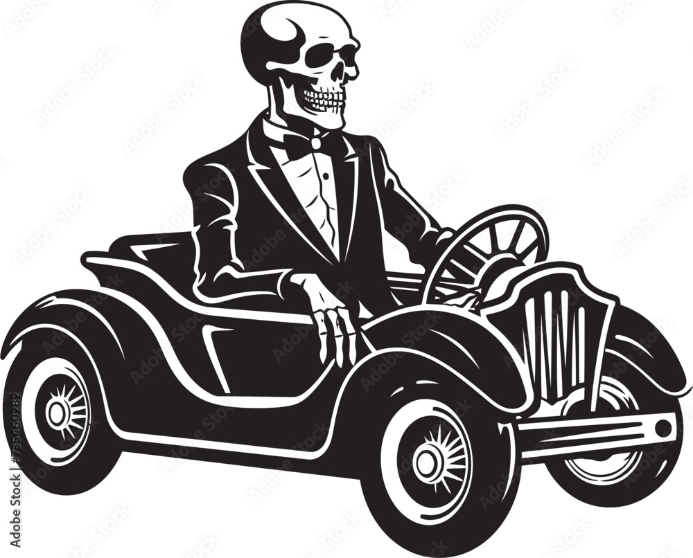 Ghost Riders Motorcycle A Skeleton Biker Roaring Down the Highway on a Chopper