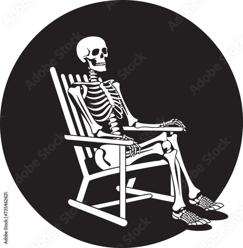 Coastal Reverie Skeleton on a Beach Chair