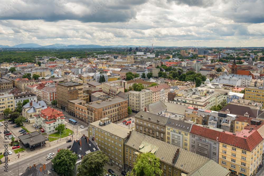 Cityscape of Ostrava in summer, Czech Republic.