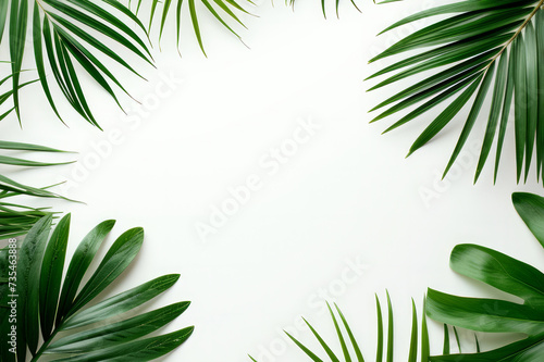 Tropical leaves Monstera on pink background. Flat lay  top view. Tropical green palm leave   jungle leave floral pattern isolated on white background Copy space for text or design