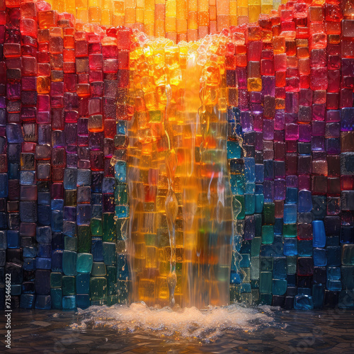 Kinetic Art Style Spectrum Waterfalls