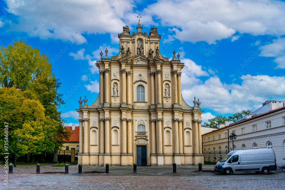 Roman Catholic Church of the Visitants located in Warsaw historic center of Poland's capital as in October 2023.