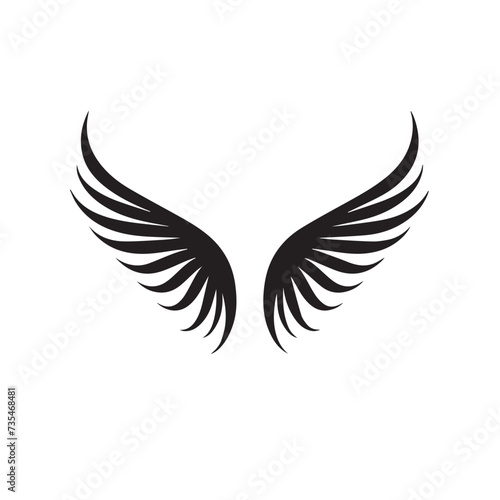 Wings in cartoon, doodle style . Image for t-shirt, web, mobile apps and ui. Isolated 2d vector illustration in logo, icon, sketch style, Eps 10, black and white. AI Generative © Alexey
