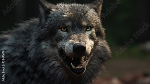 grin of a wolf close up photo