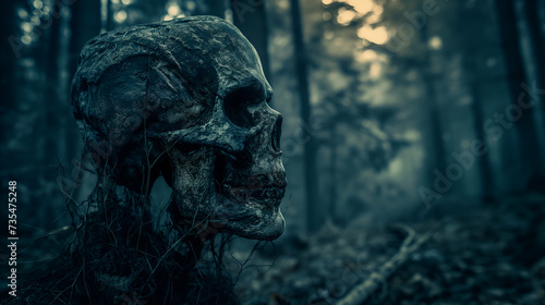 Skull in the forest