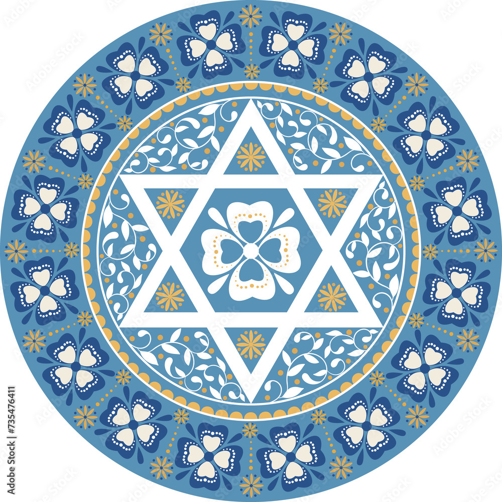 Judaica art round plate ornament Judaica art round plate ornament