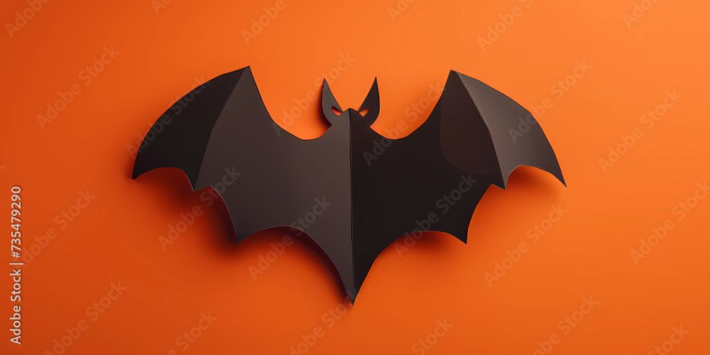 Fototapeta premium Black and orange halloween bat background