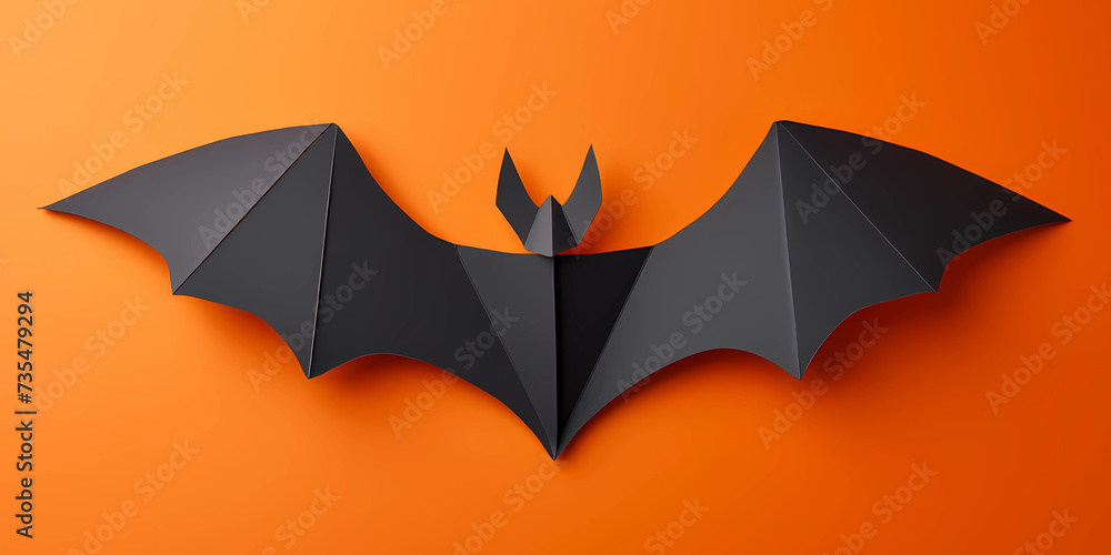 Black and orange halloween bat banner
