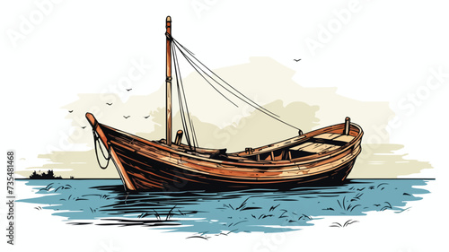 Old boat illustration vector - © Hyper