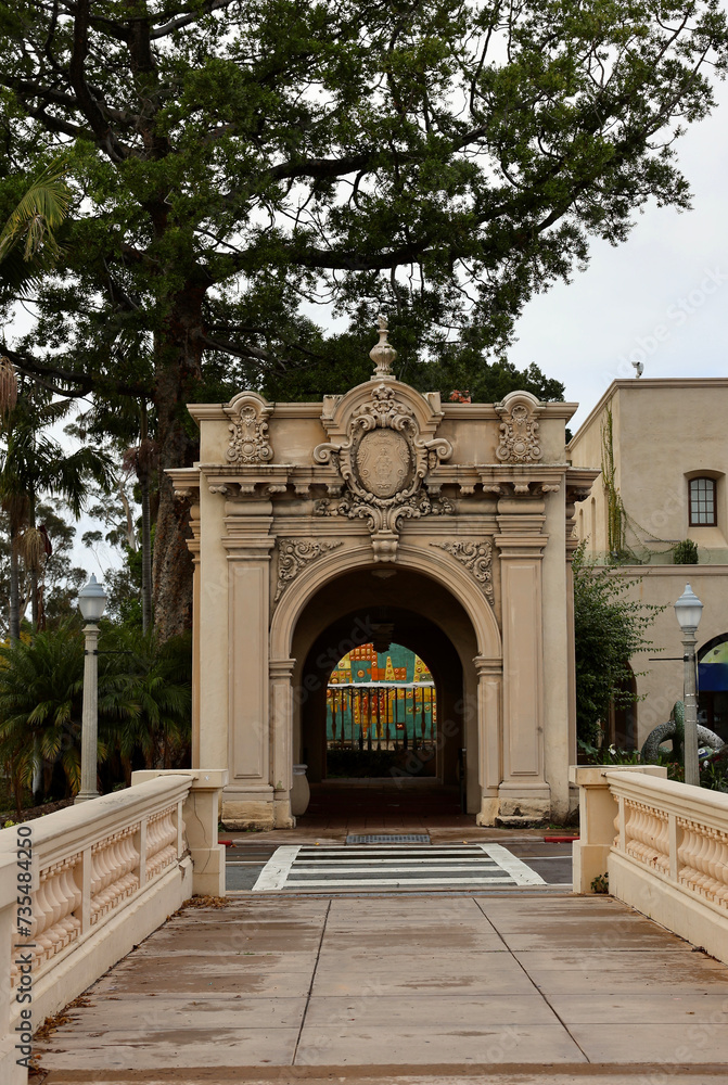 Classic Italian Renaissance architecture featured on formal garden gateway entrance