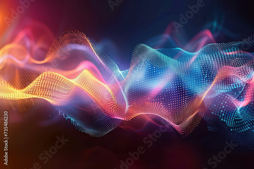 Vibrant abstract energy flow with dynamic colors and sparkling light effects