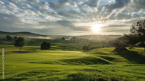 A golf course nestled in the countryside