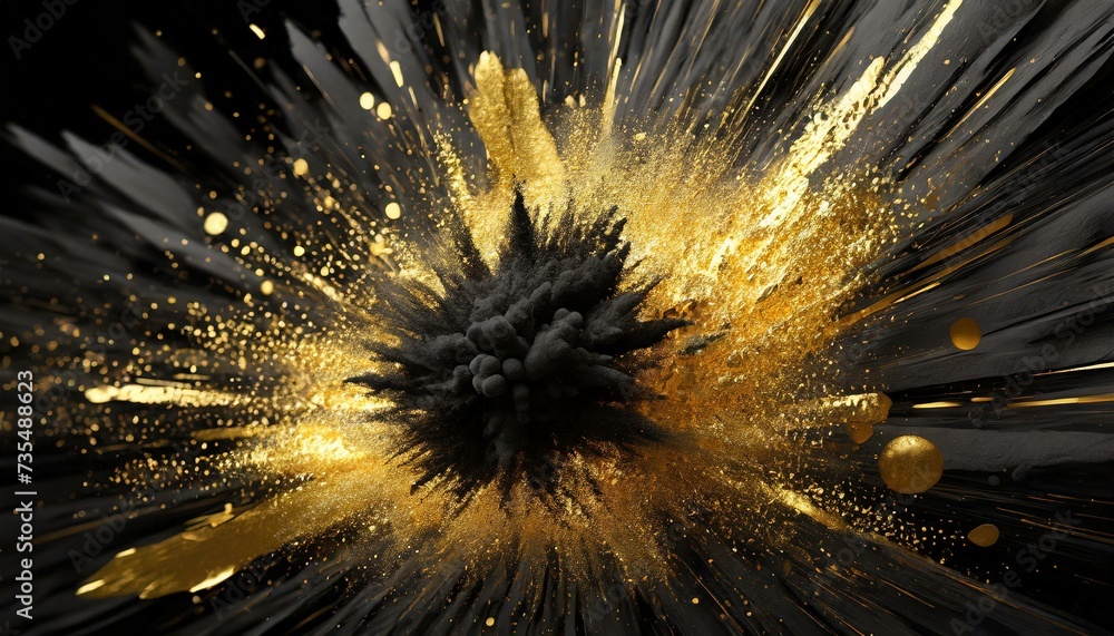 black and gold energy burst