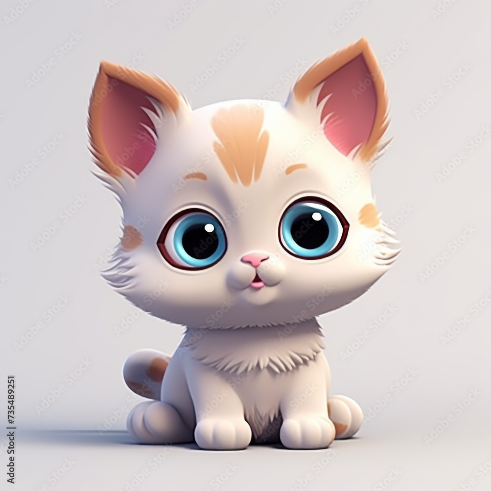 young cat. simple animal illustration. 