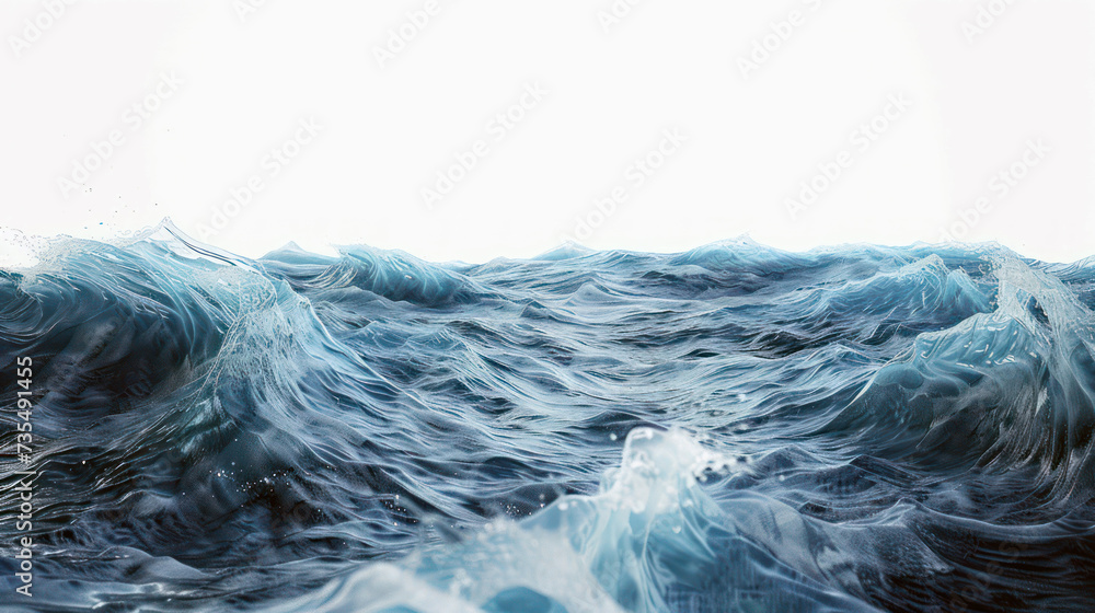 Obraz premium Dynamic blue ocean waves with natural marine power and tranquil water texture