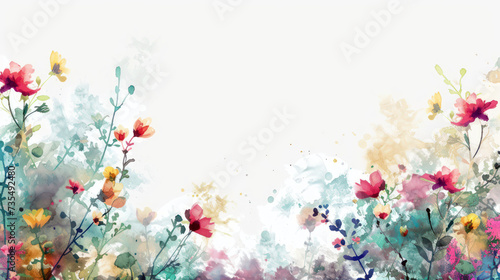 Soft pastel floral watercolor abstract art for creative background