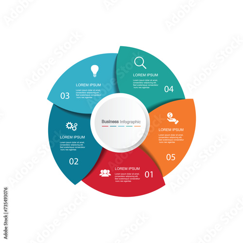 Six Stage Process Cycle Business Infographic
