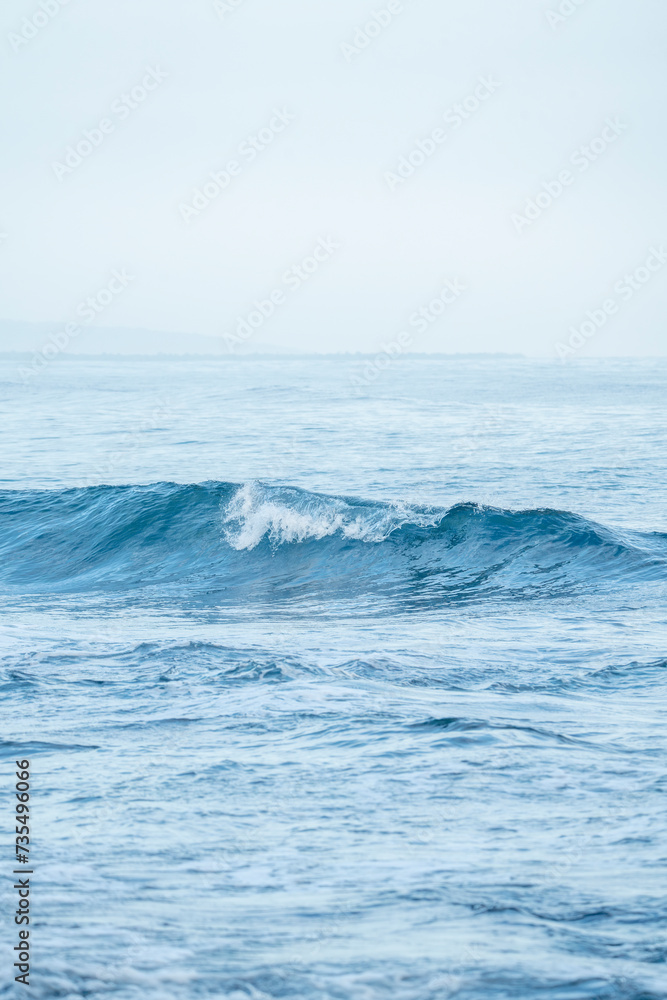 Beautiful waves in the ocean sea blue view