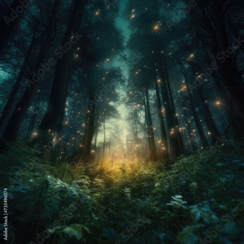 Enchanted Woodland: Fairy Forest and Glowing Lake Lights