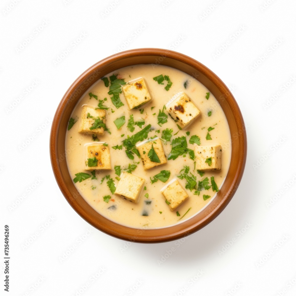 Paneer soup closeup Paneer soup closeup
