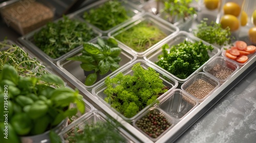 Hydroponic Herb Garden Kitchen Flat Lay